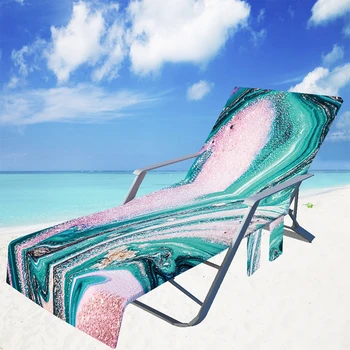 Мултифункционална Кърпа за Плажен стол със Странични Джобове Шезлонг за слънчеви Бани Може да се Сгъва в калъф за плажни столове през Рамо