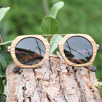 AN SWALLOW луксозни ретро слънчеви очила дамски поляризирани uv400 висококачествени натурални Дървени слънчеви очила са ръчно изработени в стил Зебра за мъже