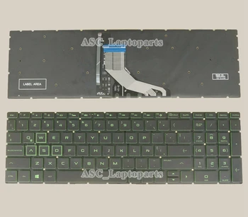 Нова латино-испанска клавиатура Teclado за HP Pavilion Gaming 15-ео 15z-ec000 15-ec0001la 15-ec0002la 15-ec0003la Със зелена ПОДСВЕТКА