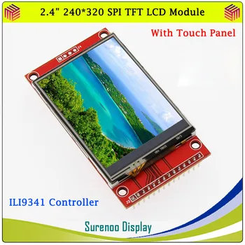 С 2.4-инчов 320*240 SPI Сериен TFT LCD Дисплей Модул Екран със сензорен панел IC Водача ILI9341 за MCU
