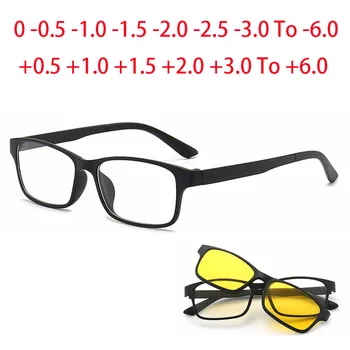 2252 Магнитен клип Квадратна Малка Рамки на Очила за късогледство 0 -0,5 -1,0 -2,0 -6,0, Слънчеви очила за далекогледство +0.5 +1.0 +2.0 До +6