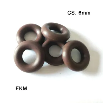 FKM Гумени Уплътнителни Пръстени Печат CS 6 мм Фторкаучуковые Шайби оборудване запечатване на Дъвка висока температура Устойчивост на Корозия Случаен Цвят